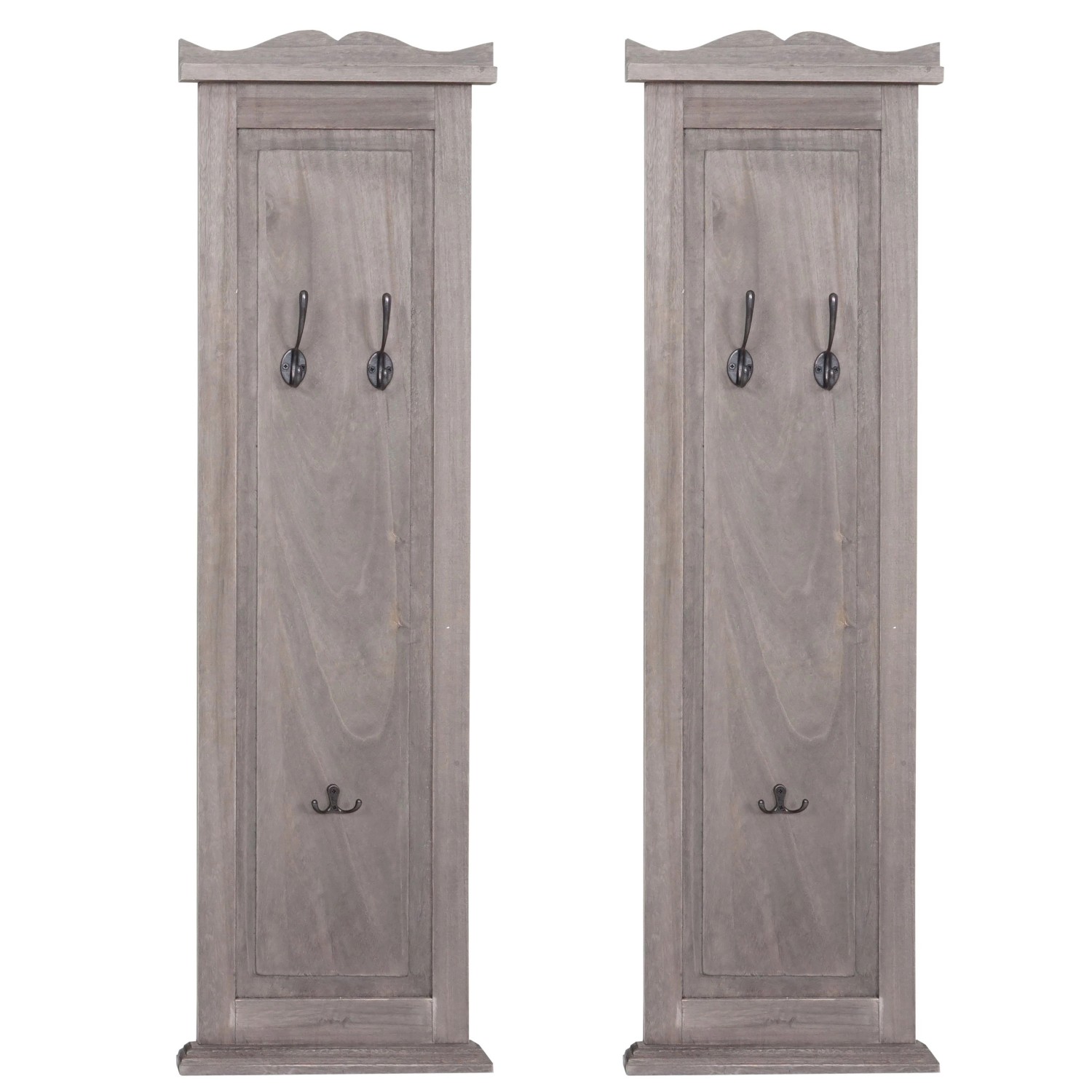 BERLINLODGE Garderobe 2er-Set 109x28x5,5cm Wandhaken Holz Grau-Braun Shabby BERLINLODGE Garderobe 2er-Set 109x28x5,5cm Wandhaken Holz Grau-Braun Shabby von BERLINLODGE