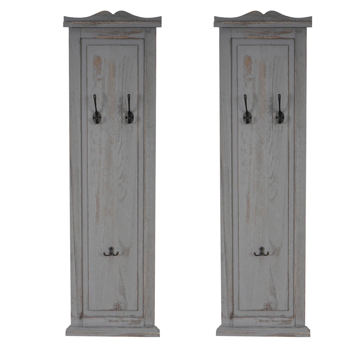 BERLINLODGE Garderobe 2er-Set 109x28x5,5cm Wandhaken Holz Grau Shabby BERLINLODGE Garderobe 2er-Set 109x28x5,5cm Wandhaken Holz Grau Shabby von BERLINLODGE
