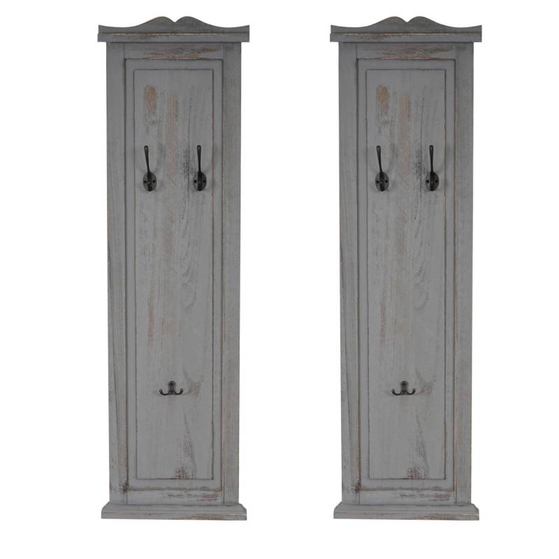 BERLINLODGE Garderobe 2er-Set 109x28x5,5cm Wandhaken Holz Grau Shabby BERLINLODGE Garderobe 2er-Set 109x28x5,5cm Wandhaken Holz Grau Shabby von BERLINLODGE
