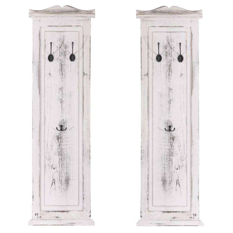 BERLINLODGE Garderobe 2er-Set 109x28x5,5cm Wandhaken Holz Weiß Shabby BERLINLODGE Garderobe 2er-Set 109x28x5,5cm Wandhaken Holz Weiß Shabby von BERLINLODGE