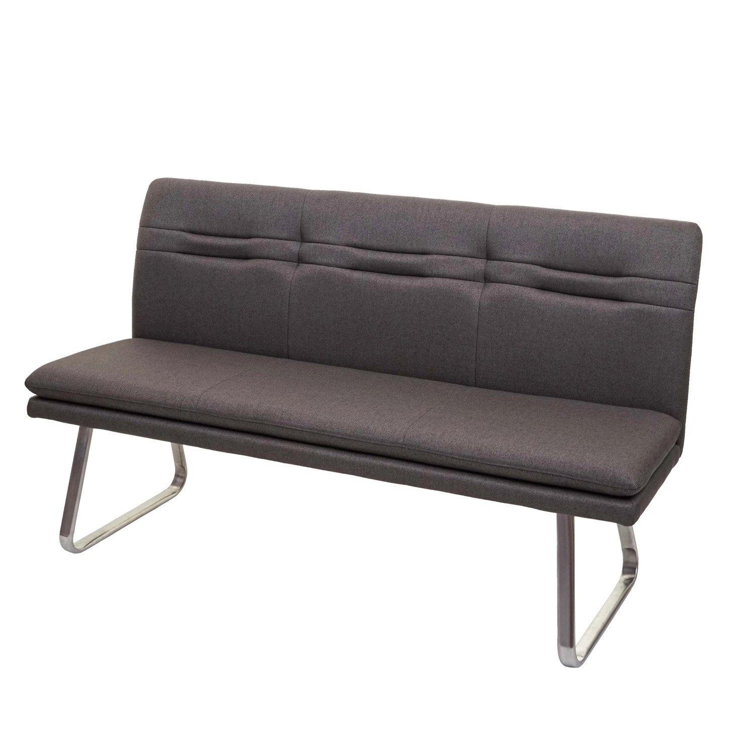 BERLINLODGE Sitzbank 90x160x59cm Sitzhöhe 49cm Rückenlehne Stoff/Textil Edelstahl Gebürstet Grau-Braun BERLINLODGE Sitzbank 90x160x59cm Sitzhöhe 49cm Rückenlehne Stoff/Textil Edelstahl Gebürstet Grau-Braun von BERLINLODGE