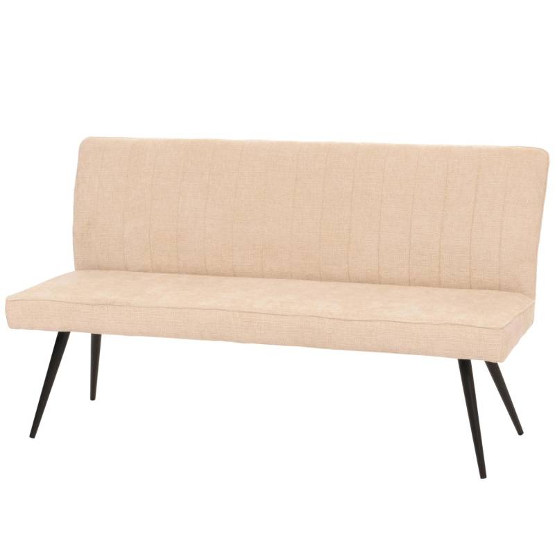BERLINLODGE Sitzbank 90x160x60cm Sitzhöhe 48cm Rückenlehne Stoff/Textil Chenille Metall 160cm Creme-Beige von BERLINLODGE