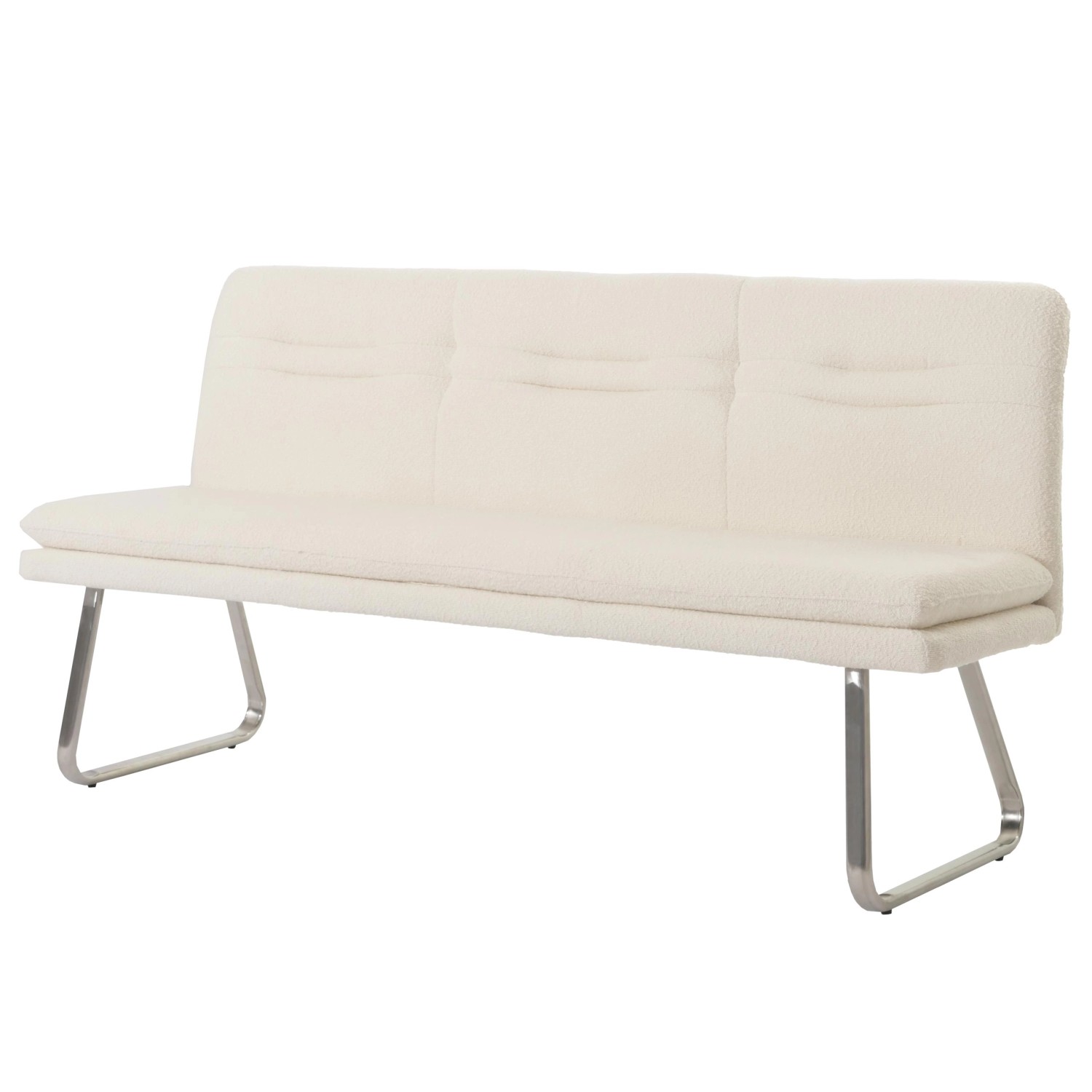 BERLINLODGE Sitzbank 93x180x58cm Sitzhöhe 51cm Lehne Stoff/Textil Boucle Edelstahl Gebürstet 180cm Creme BERLINLODGE Sitzbank 93x180x58cm Sitzhöhe 51cm Lehne Stoff/Textil Boucle Edelstahl Gebürstet 180cm Creme von BERLINLODGE