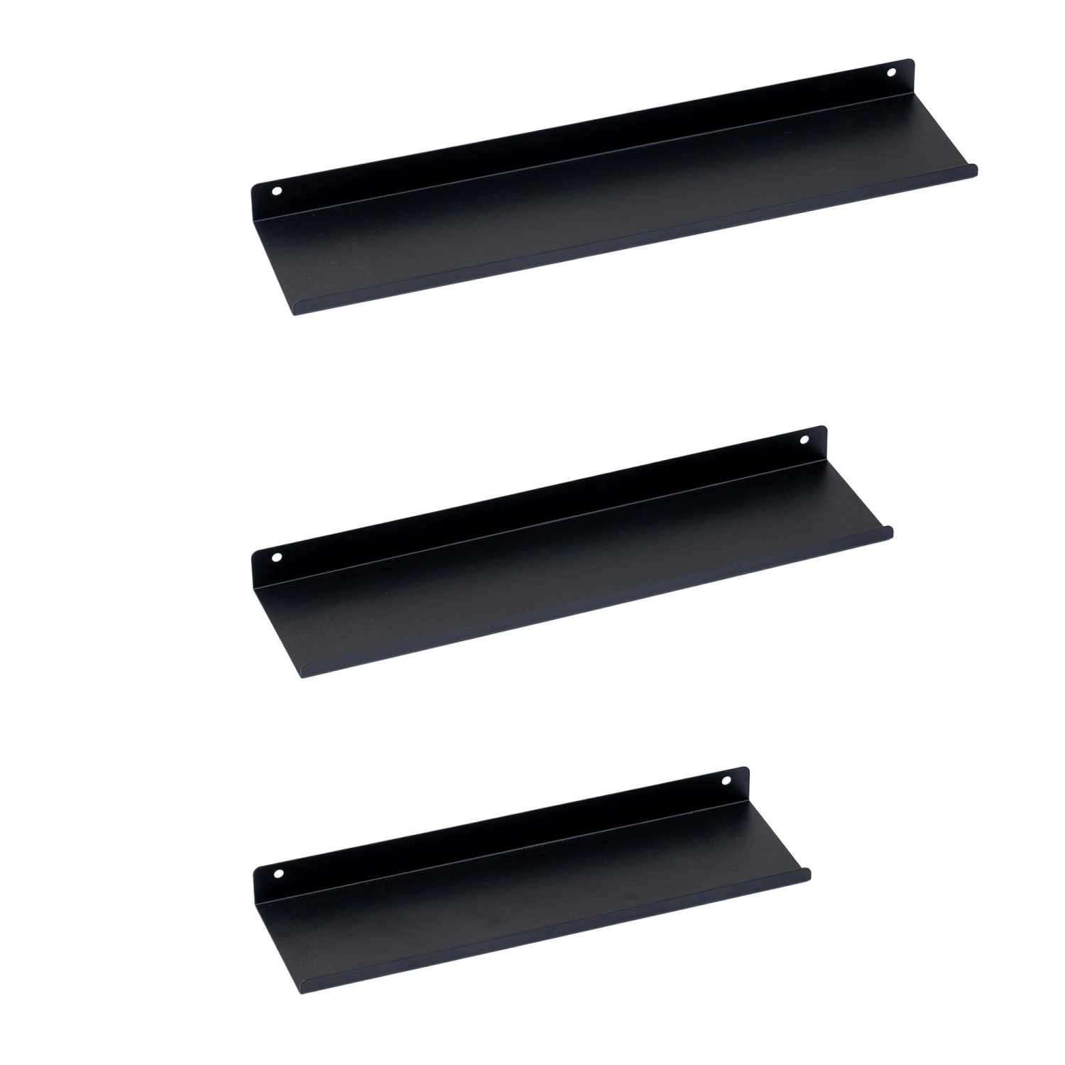 BERLINLODGE Wandregal Metall 3er Set Matte Schwarz Schweberegal Wandboards Bücherregal 3-Teiliges Hängeregal Wanddeko von BERLINLODGE