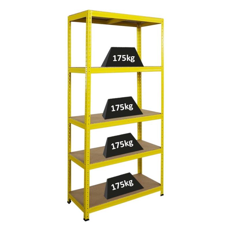 BERLINLODGE Wohnregal YELLOW BEE HxBxT 180x90x40cm Fachlast 175kg 5 Ebenen Gelb von BERLINLODGE