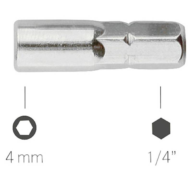 BERNSTEIN TOOLS FOR ELECTRONICS Bithalter Bernstein Tools 4-566 Bit-Adapter 1/4 Zoll > 4mm Bits 25 mm 1/4" von BERNSTEIN TOOLS FOR ELECTRONICS