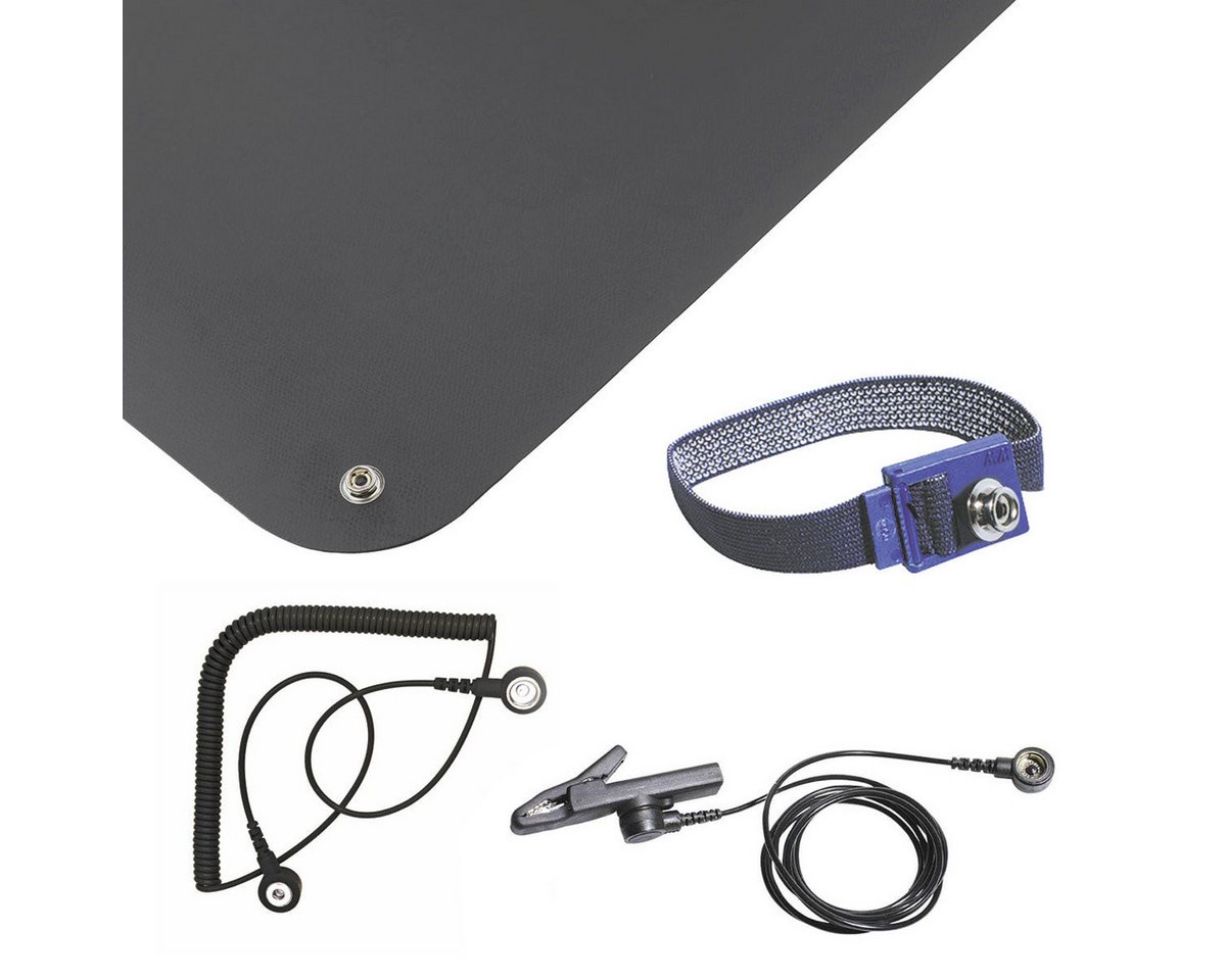 BERNSTEIN TOOLS FOR ELECTRONICS Werkstatt-Set ESD Personenerdung Set 5-tlg Matte schwarz (610x450x1,5) von BERNSTEIN TOOLS FOR ELECTRONICS