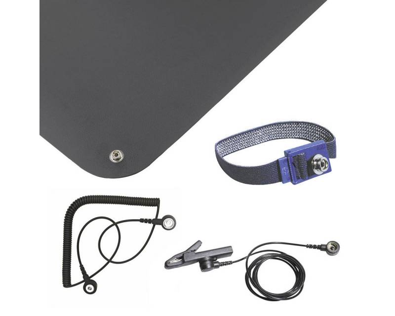 BERNSTEIN TOOLS FOR ELECTRONICS Werkstatt-Set ESD Personenerdung Set 5-tlg Matte schwarz (610x450x1,5) von BERNSTEIN TOOLS FOR ELECTRONICS