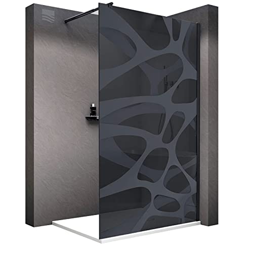 BERNSTEIN® Duschwand Glas Duschabtrennung Walk-In Dusche Nano ESG Echtglas Duschtrennwand EX101 Milchglas-Muster Wave 140 x 200 cm von BERNSTEIN