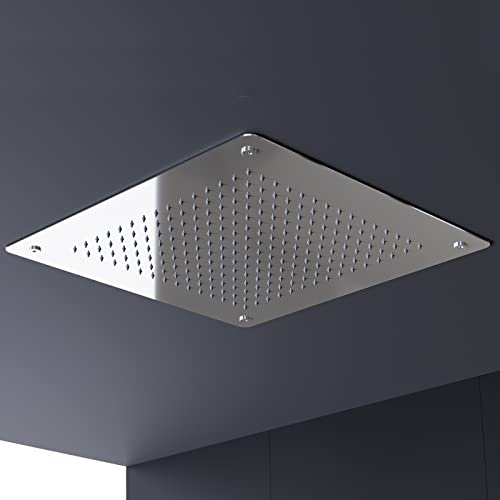BERNSTEIN® Einbauduschkopf Regenduschkopf ChromWassersparend Regenbrause Quadratisch 50x50cm Brausekopf aus Edelstahl Deckenbrause mit Anti-Kalk Düsen Duschkopf für Deckenmontage Regendusche DPG5005 von BERNSTEIN