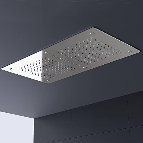 BERNSTEIN Einbauduschkopf Regenduschkopf Wassersparend Regenbrause 70x38cm Brausekopf aus Edelstahl Deckenbrause mit Anti-Kalk Düsen Duschkopf für Deckenmontage Regendusche DPG5019 von BERNSTEIN