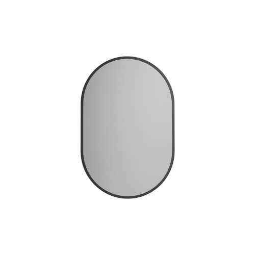 BERNSTEIN® LED Badezimmerspiegel 8144 2.0 oval mit Leichtmetallrahmen in Schwarz Wandmontage, Warm-/Kaltlichteinstellung Wandspiegel mit Bewegungssensor, Aluminiumrahmen, 40 x 60 cm von BERNSTEIN