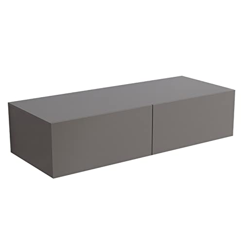 BERNSTEIN® Unterschrank TLB120 Grau Softmatt Schrank für Badezimmer - 120 x 43 x 28 cm - hängend Holz Kommode Lowboard mit Push-Open Funktion, vormontiert von BERNSTEIN