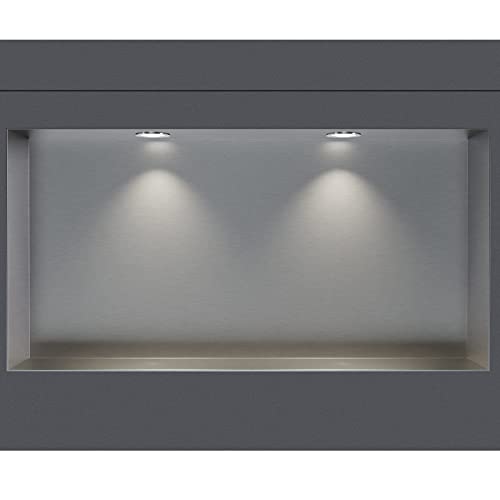 BERNSTEIN® Wandnische aus Edelstahl NT306010X randlos mit LED-Beleuchtung– 30 x 60 x 10 cm – Duschablage für Bad-Utensilien - befliesbare Duschnische in Edelstahl gebürstet LED-Einbaurahmen in Chrom von BERNSTEIN