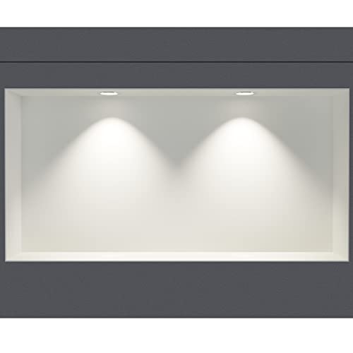 BERNSTEIN® Wandnische aus Edelstahl NT306010X randlos mit LED-Beleuchtung– 30 x 60 x 10 cm – Duschablage für Bad-Utensilien - befliesbare Duschnische in Weiß LED-Einbaurahmen in Chrom von BERNSTEIN