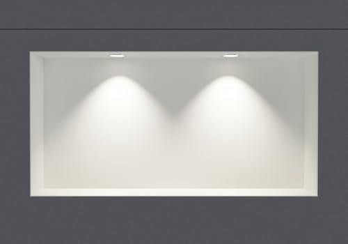 BERNSTEIN® Wandnische aus Edelstahl NT306010X randlos mit LED-Beleuchtung– 30 x 60 x 10 cm – Duschablage für Bad-Utensilien - befliesbare Duschnische in Weiß LED-Einbaurahmen in Chrom von BERNSTEIN