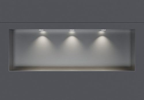 BERNSTEIN® Wandnische aus Edelstahl NT309010X randlos mit LED-Beleuchtung– 30 x 90 x 10 cm – Duschablage für Bad-Utensilien - befliesbare Duschnische in Edelstahl gebürstet LED-Einbaurahmen in Chrom von BERNSTEIN