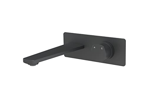 BERNSTEIN® Waschtischarmatur XELO zur Wandmontage Badarmatur in Schwarz matt Inkl. Unterputz-Grundkörper Wasserhahn Bad Inkl. Unterputz-Grundkörper, Badezimmerarmatur von BERNSTEIN