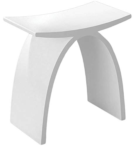 BERNSTEIN Badhocker PB4001 - Duschhocker aus hochwertigem Mineralguss - Badezimmerhocker Weiß matt - Badstuhl - Vielseitig einsetzbar - 43 x 43 x 23,5 cm - Idealer Duschbegleiter - Stilvolles Design von BERNSTEIN