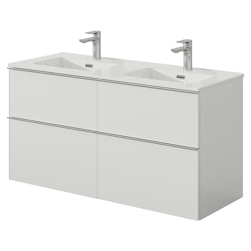 BERNSTEIN Badmöbel-Set Lavoa 120cm bestehend aus Doppel-Waschbecken und Unterschrank mit 4 Schubladen, Waschbeckenunterschrank in Weiß matt, Griff in Chrom- 5 Jahre Garantie - Waschtisch in Weiß BERNSTEIN Badmöbel-Set Lavoa 120cm bestehend aus Doppel-Waschbecken und Unterschrank mit 4 Schubladen, Waschbeckenunterschrank in Weiß matt, Griff in Chrom- 5 Jahre Garantie - Waschtisch in Weiß von BERNSTEIN