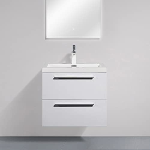 BERNSTEIN Badmöbel-Set M600 bestehend aus Waschbecken und Unterschrank mit 2 Schubladen, Waschbeckenunterschrank in Weiß, Waschtisch für kleine Bäder und Gäste-WCs von BERNSTEIN