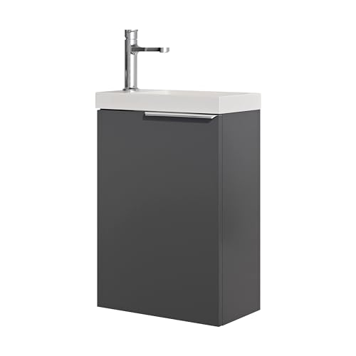 BERNSTEIN Badmöbel-Set TIM 40cm Waschtisch-Unterschrank in Anthrazit Matt mit Chrom Griff mit Keramik-Waschbecken Badezimmermöbel, feuchtigkeitsresistentes Material, Vormontierter Unterschrank BERNSTEIN Badmöbel-Set TIM 40cm Waschtisch-Unterschrank in Anthrazit Matt mit Chrom Griff mit Keramik-Waschbecken Badezimmermöbel, feuchtigkeitsresistentes Material, Vormontierter Unterschrank von BERNSTEIN