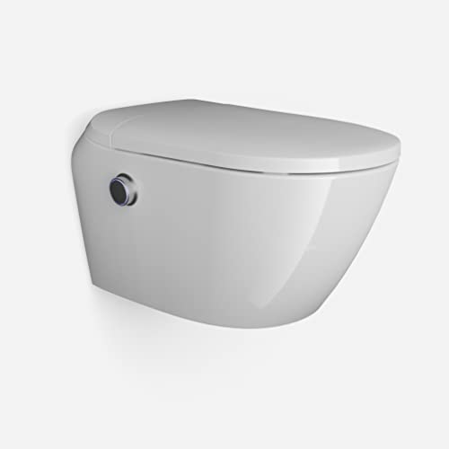 BERNSTEIN Dusch-WC T640 Pro Microbubbles mit 5 Jahre Garantieerweiterung & UV-C-Sterilisation Weiß mit Sitzheizung Spülrandsloses Hänge-WC mit Bidet Funktion mit Fernbedienung Absenkautomatik von BERNSTEIN