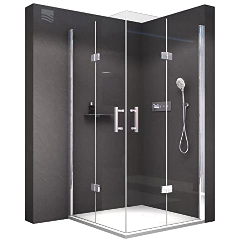 BERNSTEIN Duschkabine 80x80 cm Eckdusche EX213 mit faltbaren Duschtüren und Hebe-Senkfunktion Duschabtrennung 8mm ESG-Sicherheitsglas Nano-Beschichtung Echtglas-Dusche von BERNSTEIN
