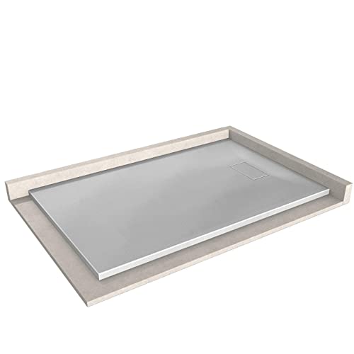 BERNSTEIN Duschtasse 90x140 cm Beton-Optik matt Flache Bauhöhe, Duschwanne der GT-SERIE aus SMC, Rechteckiges Duschbecken mit Gefälle, SMC -Duschwanne, Steinoptik von BERNSTEIN