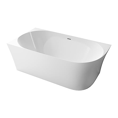 BERNSTEIN Eck-Badewanne aus Sanitäracryl Wanne mit Doppelwandiger Konstruktion 150 x 78 x 60 cm -Standbadewanne Nova Slim in Weiß glänzend, Acryl-Wanne Einbau Links von BERNSTEIN