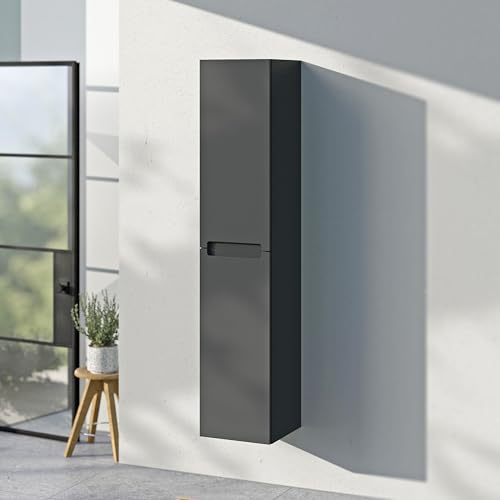 BERNSTEIN Hochschrank Vireo - 35 x 35 x 170 cm - Seitenschrank in Anthrazit matt- Vormontierter Badezimmer-Schrank von BERNSTEIN