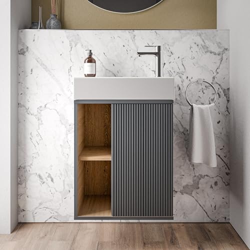 BERNSTEIN Kleines Badmöbelset BELDIVO in Anthrazit - 50 x 24,3 x 60 cm - Waschtischunterschrank mit Duravit Keramik-Waschbecken, Türanschlag rechts, Push-to-Open - Vormontiert - 5 Jahren Garantie BERNSTEIN Kleines Badmöbelset BELDIVO in Anthrazit - 50 x 24,3 x 60 cm - Waschtischunterschrank mit Duravit Keramik-Waschbecken, Türanschlag rechts, Push-to-Open - Vormontiert - 5 Jahren Garantie von BERNSTEIN