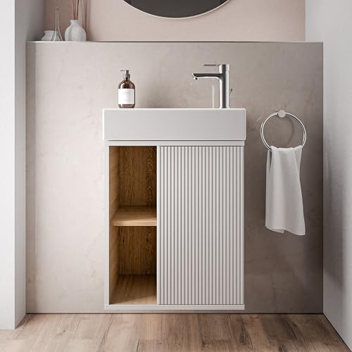 BERNSTEIN Kleines Badmöbelset BELDIVO in Weiß matt - 50 x 24,3 x 60 cm - Waschtischunterschrank mit Duravit Keramik-Waschbecken, Türanschlag rechts, Push-to-Open - Vormontiert - 5 Jahren Garantie BERNSTEIN Kleines Badmöbelset BELDIVO in Weiß matt - 50 x 24,3 x 60 cm - Waschtischunterschrank mit Duravit Keramik-Waschbecken, Türanschlag rechts, Push-to-Open - Vormontiert - 5 Jahren Garantie von BERNSTEIN
