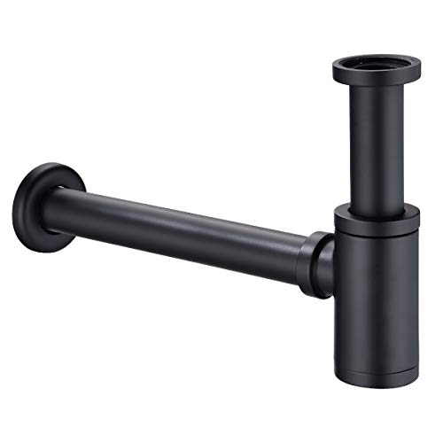 BERNSTEIN Siphon 1924 für Waschbecken Universal für Waschbecken & Waschtische Ablauf mit Geruchsverschluss Flaschensiphon in Schwarz von BERNSTEIN