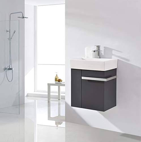 BERNSTEIN Waschbecken mit Unterschrank Kleines Badmöbel-Set Compact 500 in Anthrazit Waschtisch mit Schrank Gästebad Gäse-WC mit Schublade und seitlichem Ablagefach BERNSTEIN Waschbecken mit Unterschrank Kleines Badmöbel-Set Compact 500 in Anthrazit Waschtisch mit Schrank Gästebad Gäse-WC mit Schublade und seitlichem Ablagefach von BERNSTEIN