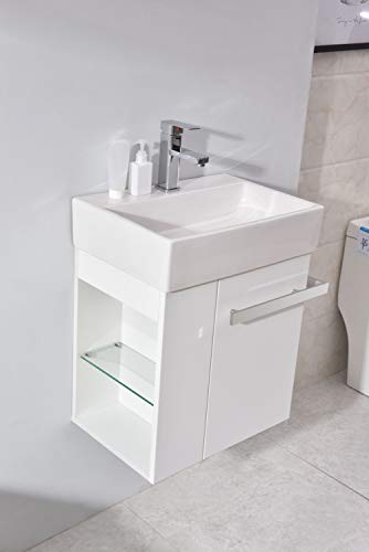BERNSTEIN Waschbecken mit Unterschrank Kleines Badmöbel-Set Compact 500 in Weiß matt Waschtisch mit Schrank Gästebad Gäse-WC mit Schublade und seitlichem Ablagefach von BERNSTEIN