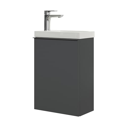 BERNSTEIN Waschbecken mit Unterschrank Kleines Badmöbel-Set Lavoa 40 cm in Anthrazit, Griffe in Anthrazit, Waschtisch mit Schrank - 5 Jahre Garantie - Gästebad Gäste-WC mit Tür BERNSTEIN Waschbecken mit Unterschrank Kleines Badmöbel-Set Lavoa 40 cm in Anthrazit, Griffe in Anthrazit, Waschtisch mit Schrank - 5 Jahre Garantie - Gästebad Gäste-WC mit Tür von BERNSTEIN