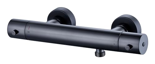 Duscharmatur Wandmischbatterie 4021 mit Thermostat Schwarz matt - Ohne Duschschlauch, Ohne Handbrause,Ohne Duschstange von BERNSTEIN
