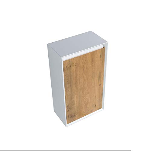 Seitenschrank Fiona - passend zum Badmöbel-Set - Beton-Optik/Eiche-Optik, Seitenschrank:Mit Seitenschrank Links, Farbe Schubladenfront:Eiche-Optik von BERNSTEIN