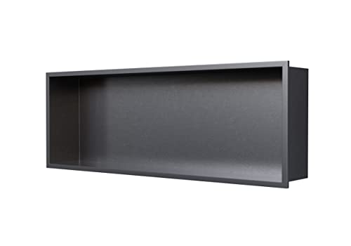 Wandnische aus Edelstahl NT206010X - 20 x 60 x 10 cm (B x H x T) Einbauregal, flexibler Einbau- Ideale Duschablage Farbe:Gunmetal von BERNSTEIN