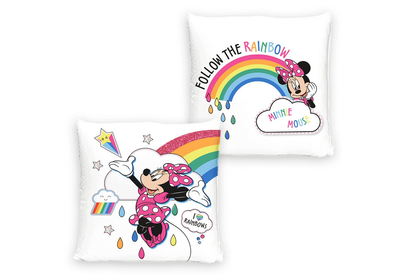 BERONAGE Dekokissen Minnie Mouse Kissen Rainbow, kuschelweich von BERONAGE