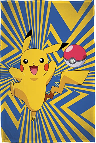 BERONAGE Große Pokémon Wohndecke Go Pikatchu 160 x 200 cm super weiche Flanell-Decke Kuscheldecke Sofadecke Coral-Fleece-Decke Pokemon Snap Pokeball Ash Legends Arceus Diamant Perle zur Bettwäsche von BERONAGE