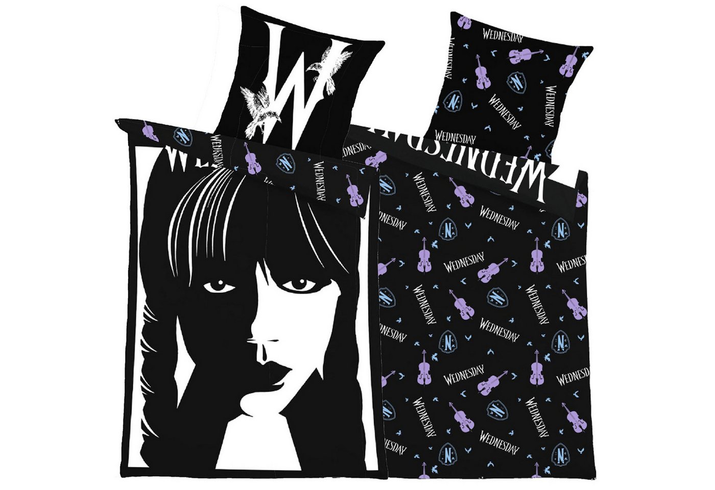 BERONAGE Jugendbettwäsche Wednesday Bettwäsche Linon / Renforcé, 2 teilig, 135x200 + 80x80 cm BERONAGE Jugendbettwäsche Wednesday Bettwäsche Linon / Renforcé, 2 teilig, 135x200 + 80x80 cm von BERONAGE