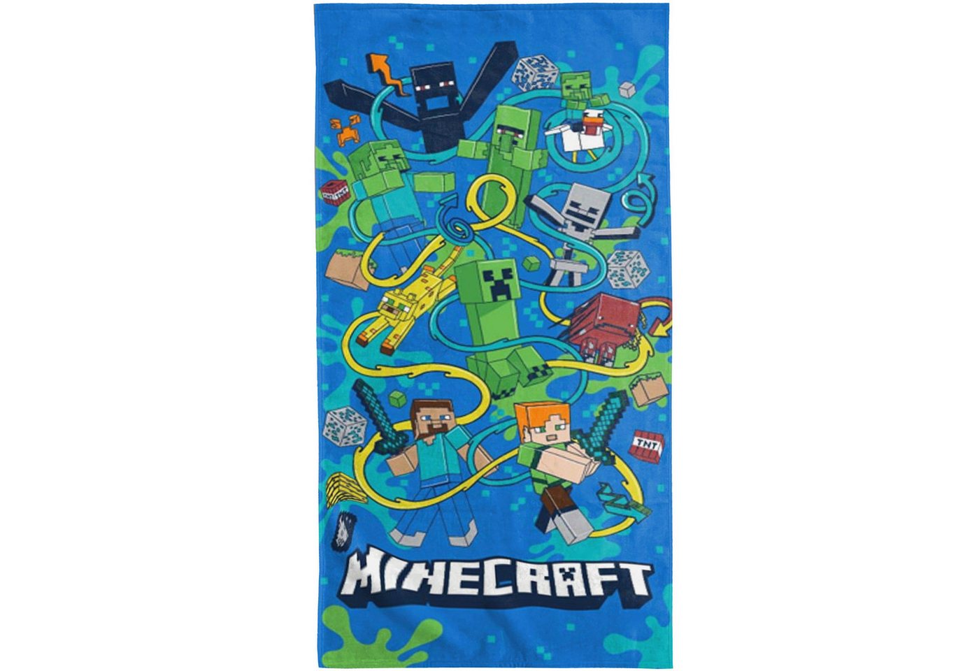 BERONAGE Strandtuch Minecraft Badetuch Slurp 75x150 cm Strandtuch Handtuch, (1-St), Frottee in Velours-Qualität von BERONAGE