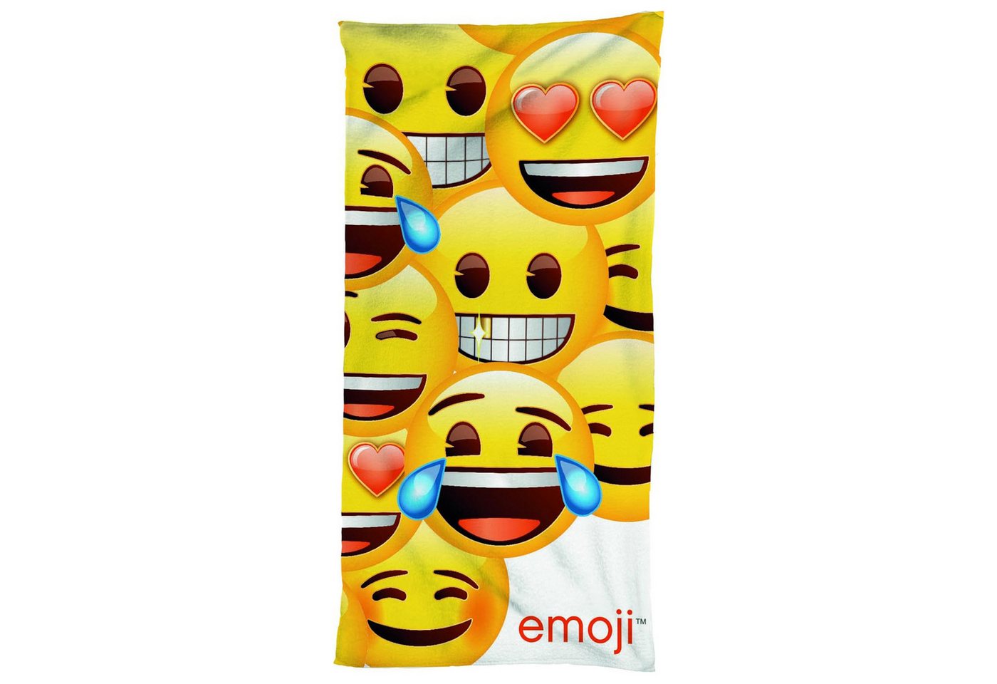 BERONAGE Strandtücher Emoji Badetuch Smiley 75x150, 100% Baumwolle (1-St), Frottee in Velours-Qualität von BERONAGE