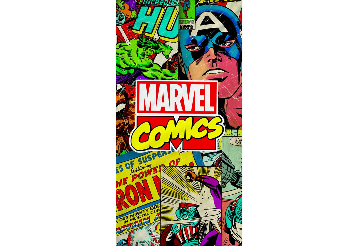 BERONAGE Strandtücher Marvel Badetuch Comics 75x150, 100% Baumwolle (1-St), Frottee in Velours-Qualität von BERONAGE