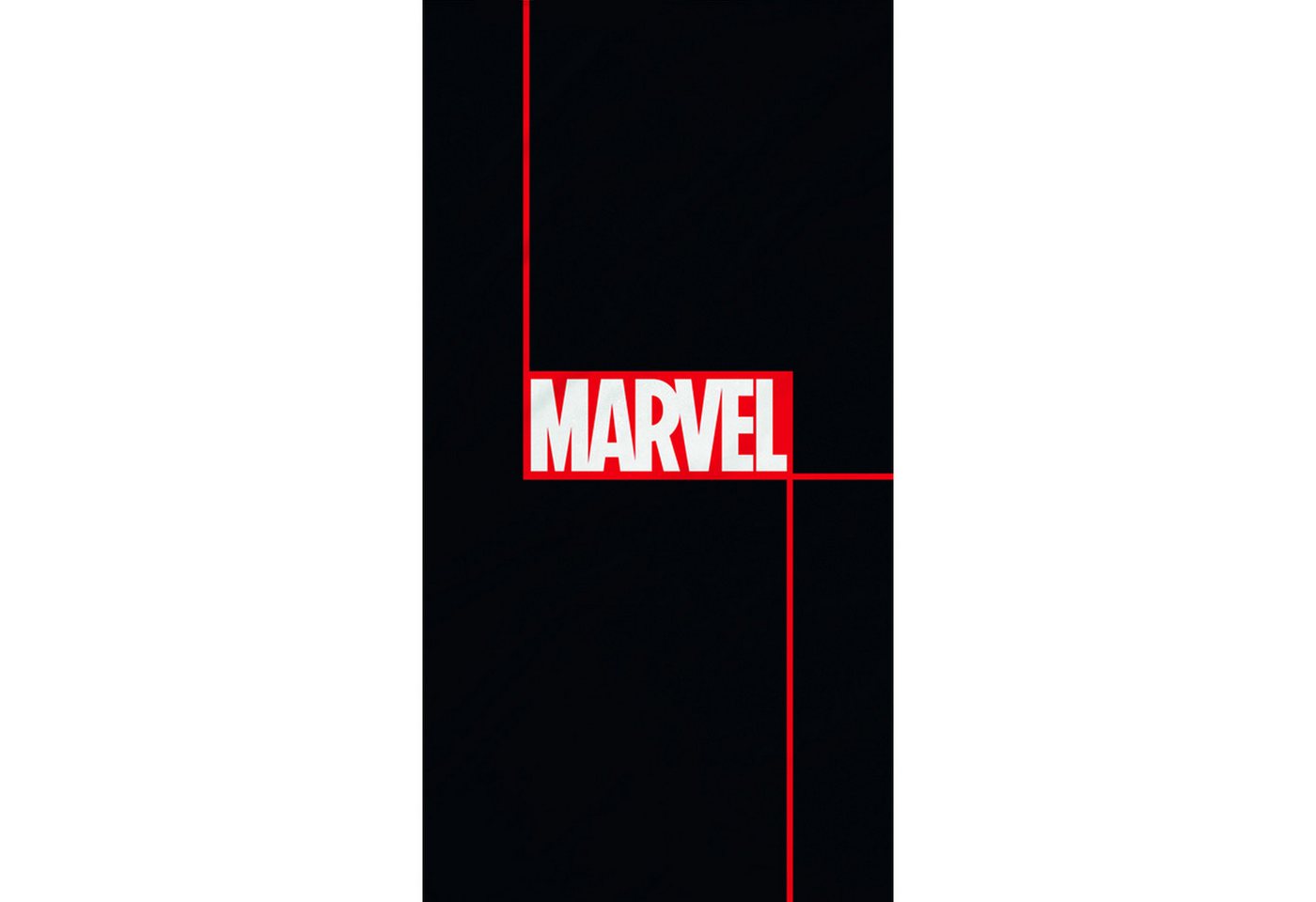 BERONAGE Strandtücher Marvel Badetuch Logo Schwarz 75x150, 100% Baumwolle (1-St), Frottee in Velours-Qualität von BERONAGE