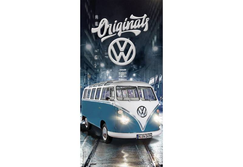 BERONAGE Strandtücher VW Volkswagen Bulli 087 blau Badetuch 75x150, 100% Baumwolle (1-St), Frottee in Velours-Qualität von BERONAGE