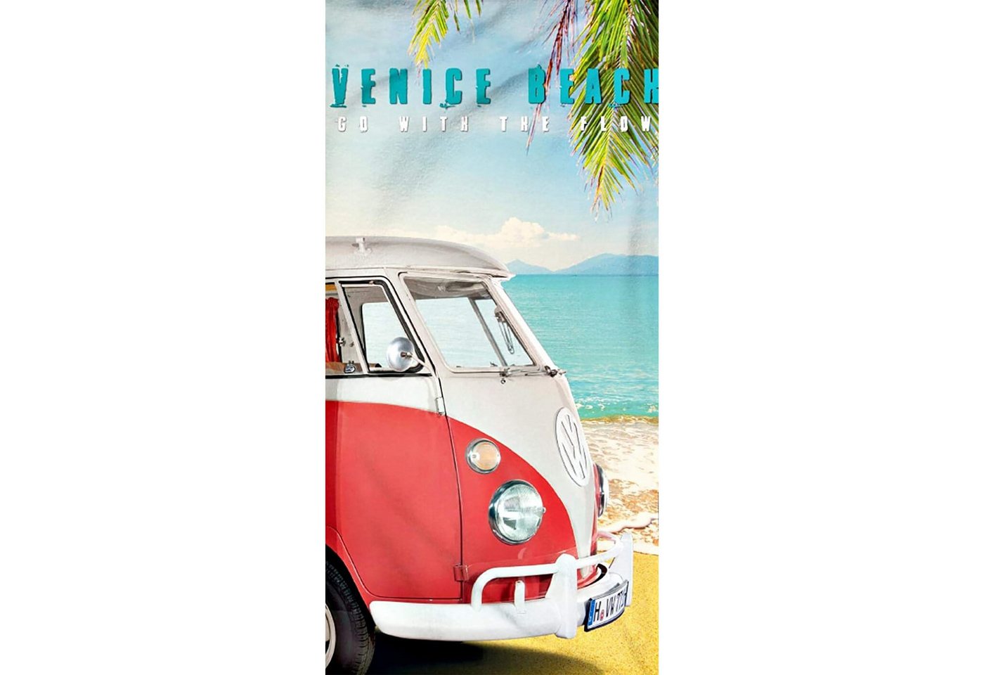 BERONAGE Strandtücher VW Volkswagen Bulli Badetuch 067 Venice Beach 75x150 cm, 100% Baumwolle (1-St), Frottee in Velours-Qualität von BERONAGE