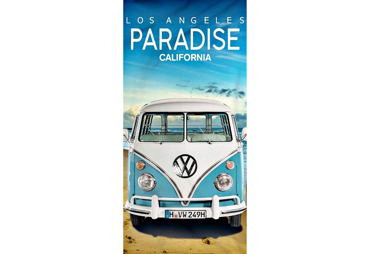 BERONAGE Strandtücher VW Volkswagen Bulli T1 Paradise 075 Badetuch 75x150 cm, 100% Baumwolle (1-St), Frottee in Velours-Qualität von BERONAGE